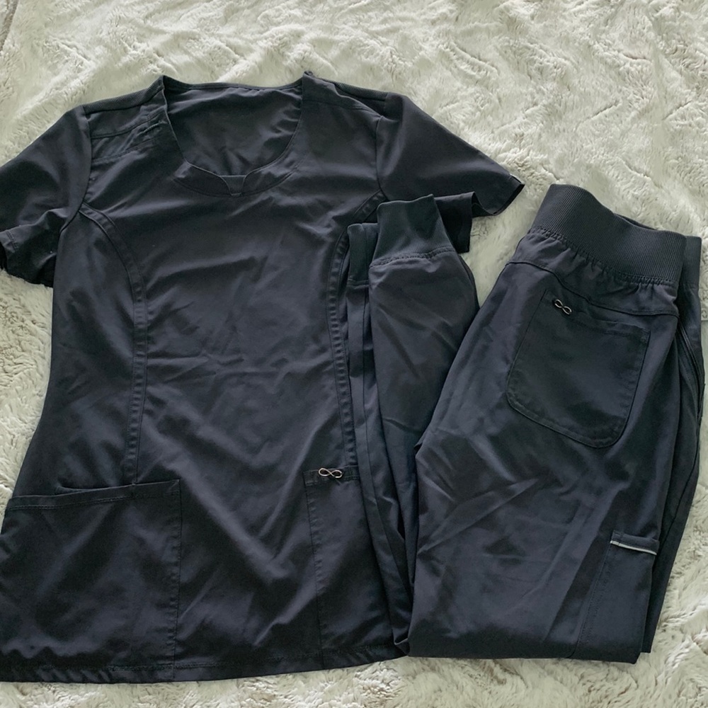 Dark Gray Infinity Scrub Set
